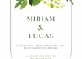 Free Editable White Green Watercolor Floral Wedding Invitation