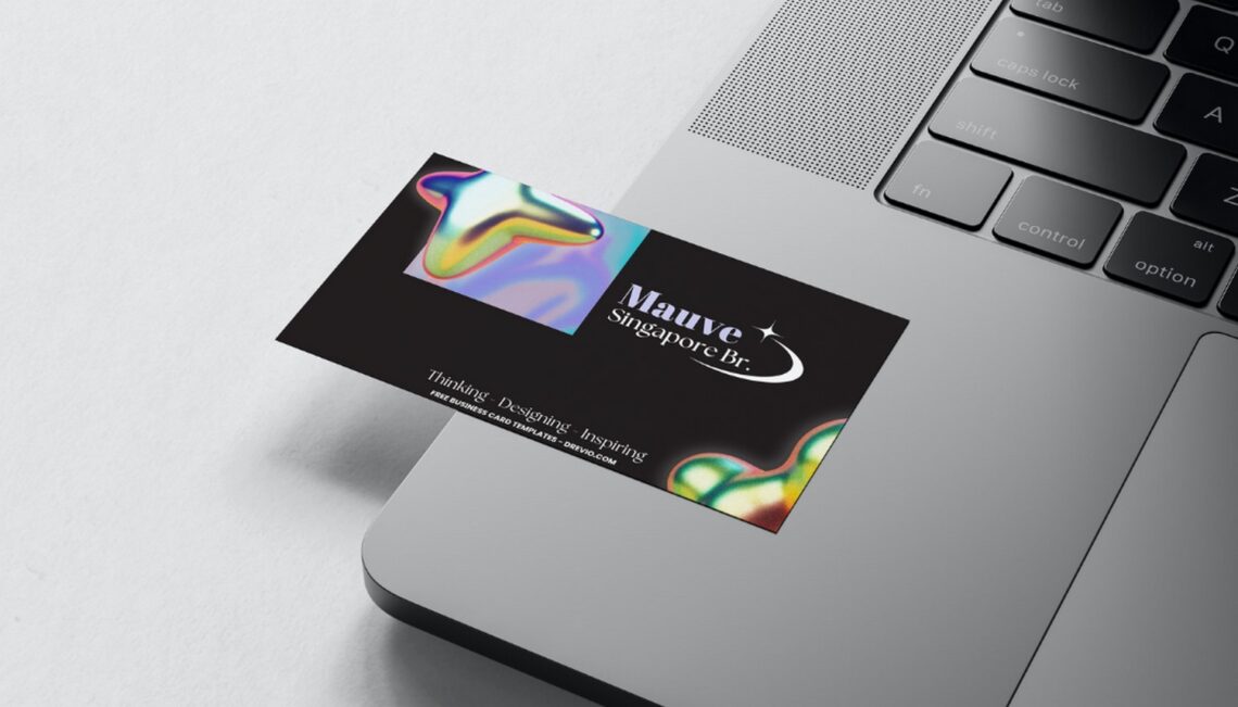 Creative Y2K Holo Business Card Templates - Editable Canva Templates with bling bling chrome Y2K aesthetic shapes