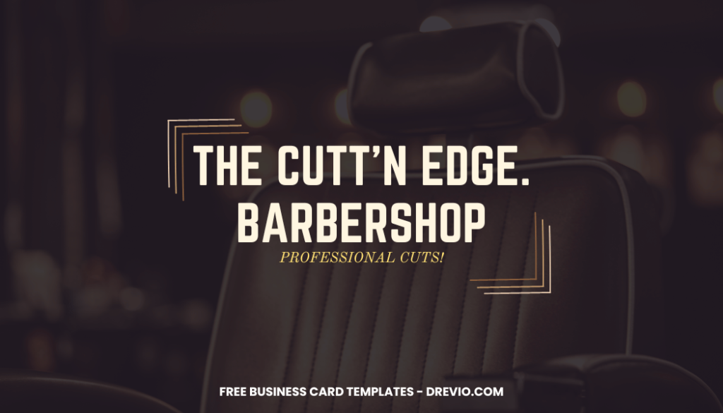 Sleek Barbershop Business Card Templates - Editable Canva Templates with Barbershop equipments background