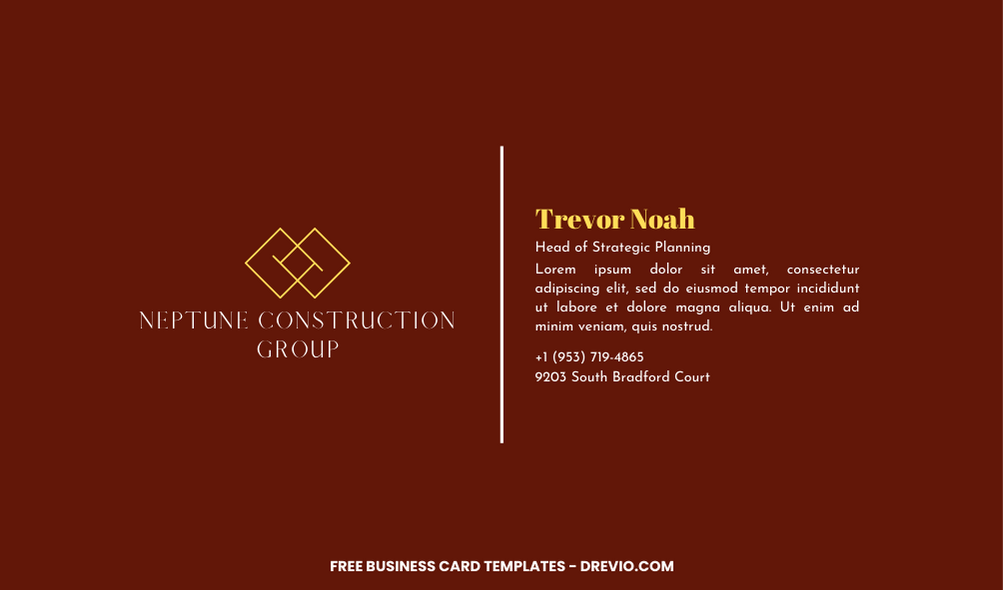 Classy Business Card Templates - Editable Canva Templates with dark red background