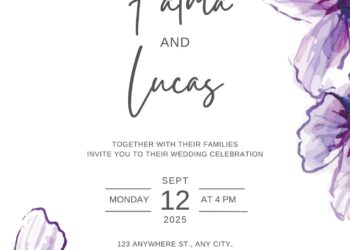Free Editable White Watercolor Wildfloral Wedding Invitation