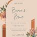 Free Editable Terracotta Floral Bouquet Wedding Invitation