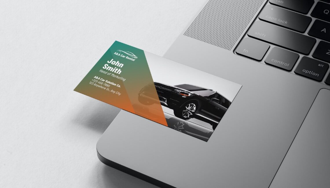 Car Rental Business Card Templates - Editable Canva Templates with photo frame