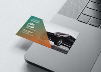 Car Rental Business Card Templates - Editable Canva Templates with photo frame