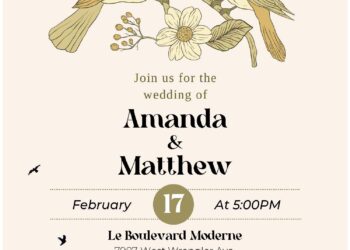 (Free Editable PDF) Rustic Bird Cage Floral Wedding Invitation Templates with beautiful bird and daisy flowers