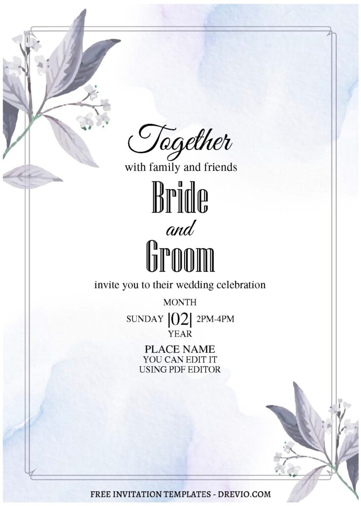 Invitation Template of (Free Editable PDF) Enchanting Garden Inspired Wedding Invitation Templates 3