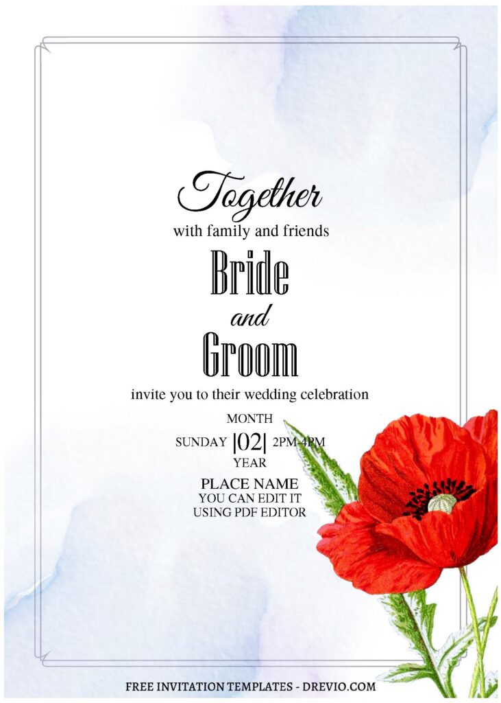 Invitation Template of (Free Editable PDF) Enchanting Garden Inspired Wedding Invitation Templates 1