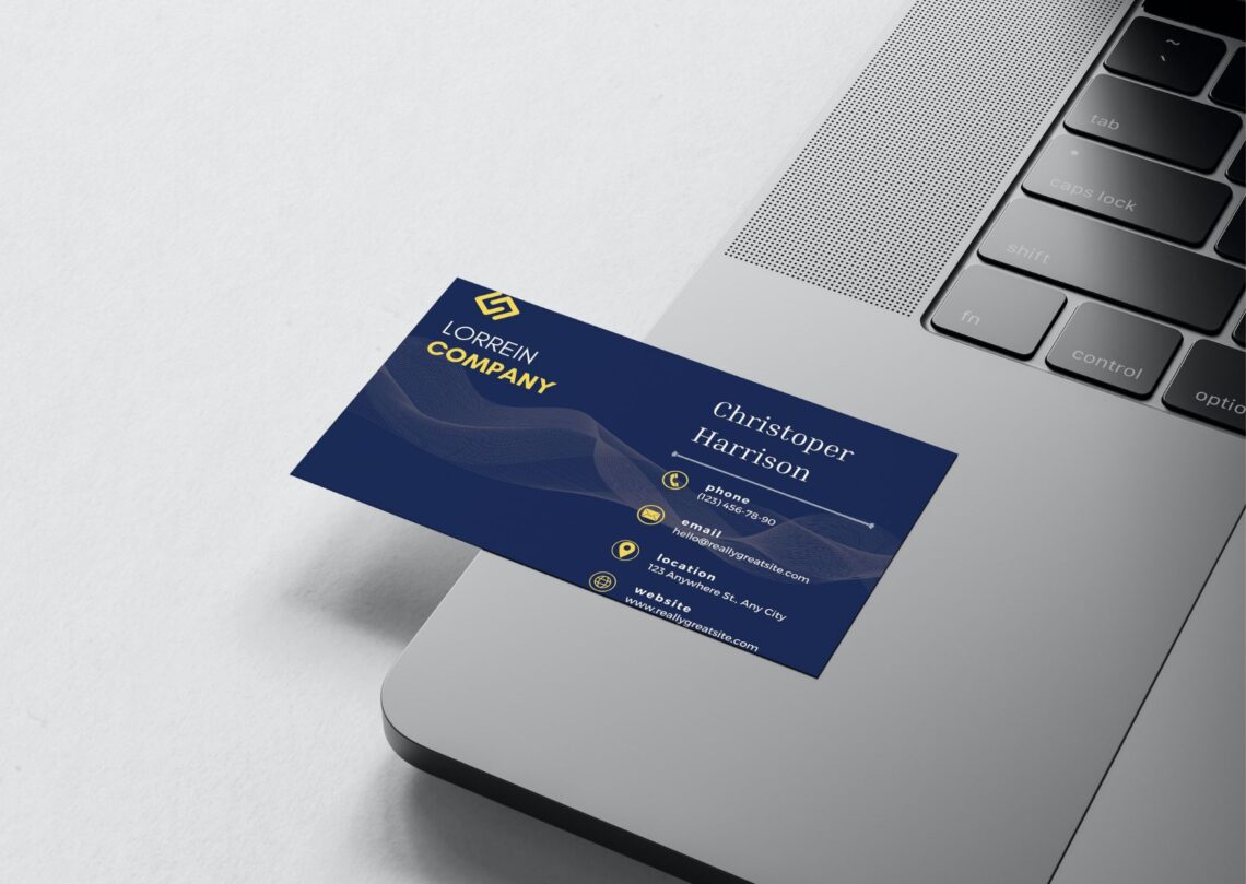 Blue & Gold Business Card Templates - Editable Canva Templates MU 5