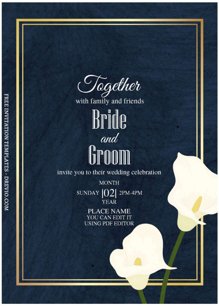 Invitation Template of (Free Editable PDF) Elegant Moody Tulip And Lily Wedding Invitation Templates 3