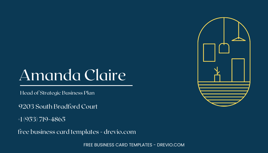 Architect & Interior Design Business Card Templates - Editable Canva Templates with navy background
