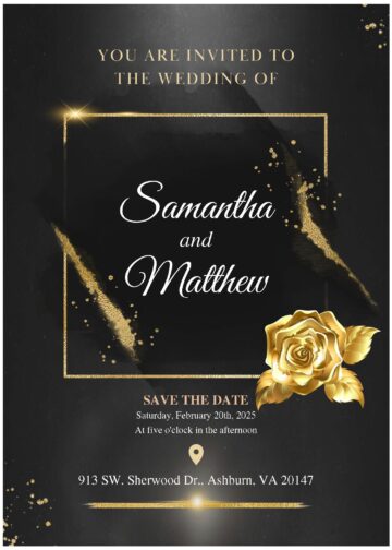 (Free Editable PDF) Stunning Floral & Gold Foil Wedding Invitation ...