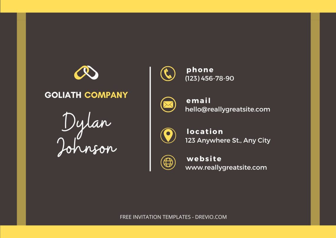 Fancy Gold Lines Business Card - Editable Canva Templates Straight Lines Front