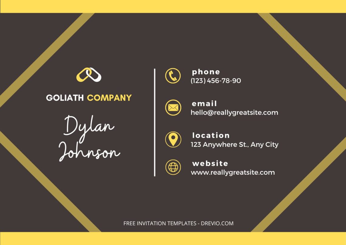 Fancy Gold Lines Business Card - Editable Canva Templates Square Lines Front