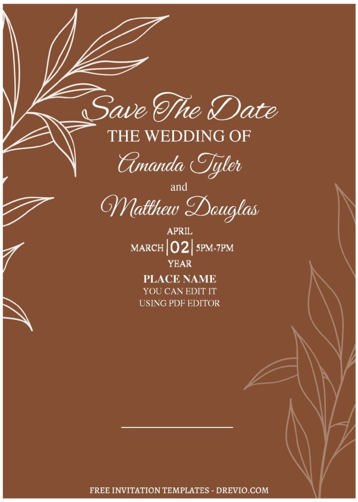 Invitation Template of (Free Editable PDF) Simply Elegant Wedding Invitation Templates 1