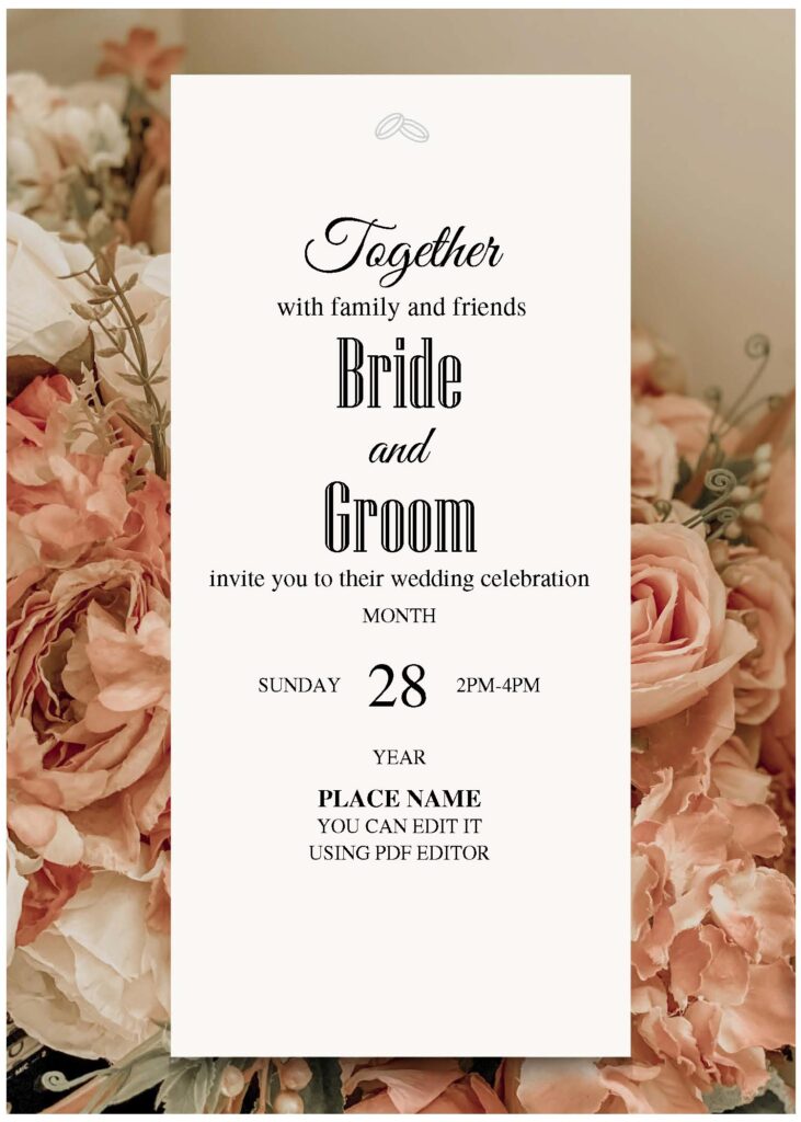 Invitation Template of (Free Editable PDF) Vintage Flower Bouquet Wedding Invitation Templates 2