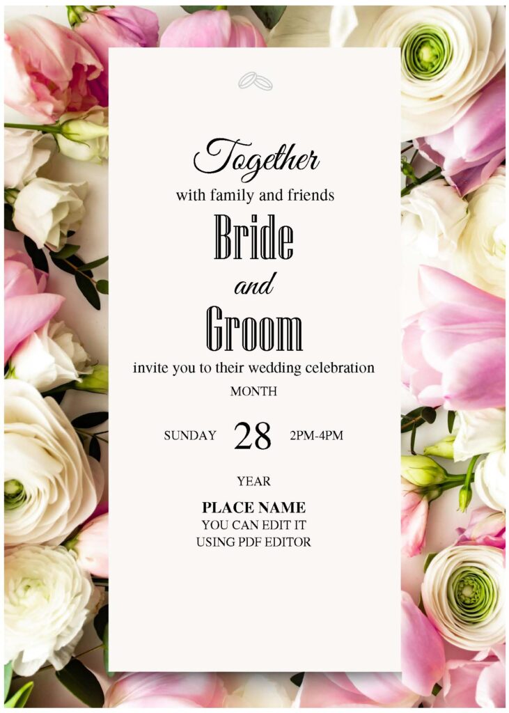 Invitation Template of (Free Editable PDF) Vintage Flower Bouquet Wedding Invitation Templates 3