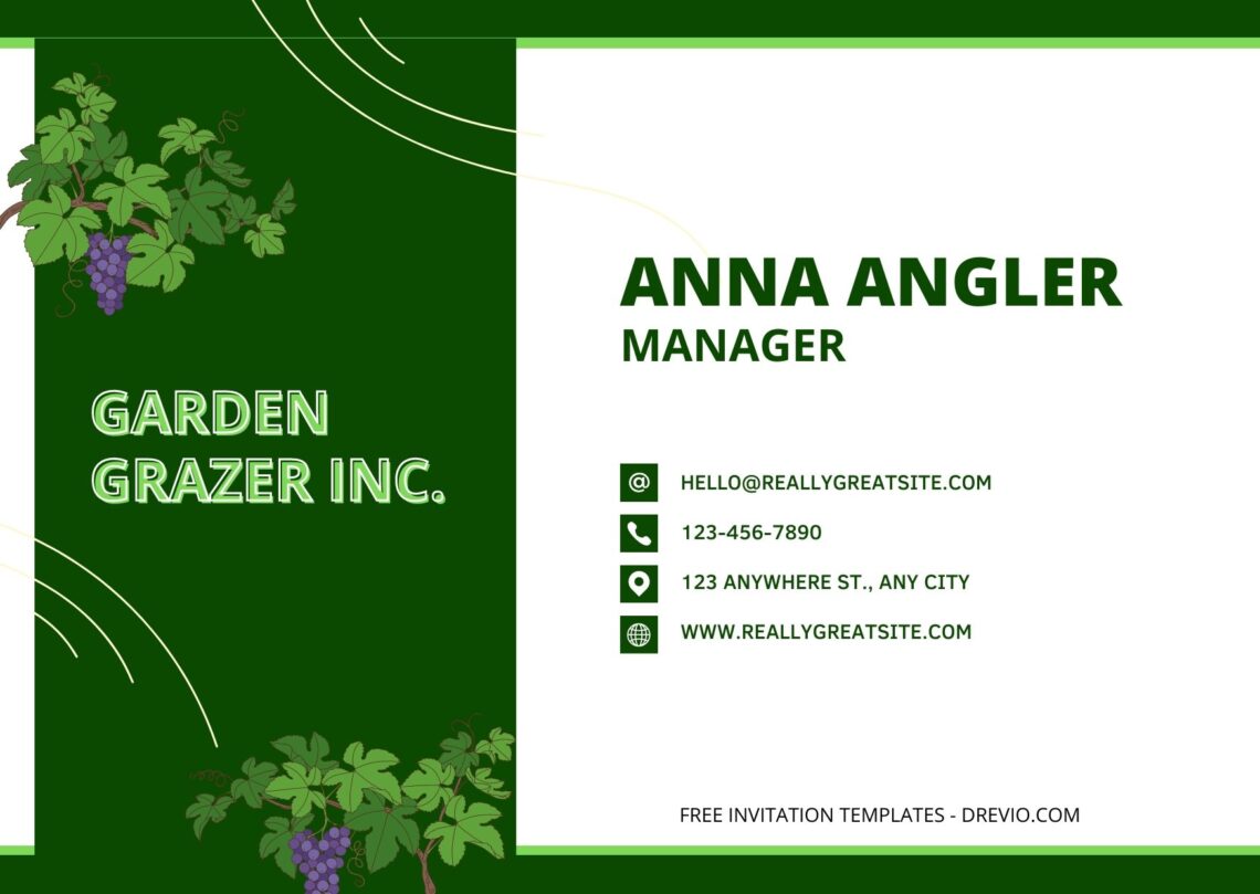 Fresh Botanical Business Card Templates - Editable Canva Templates Plant One Front