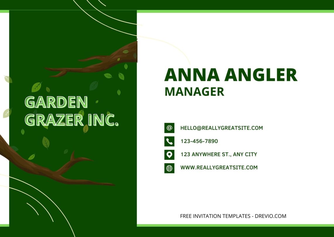 Fresh Botanical Business Card Templates - Editable Canva Templates Plant Two Front