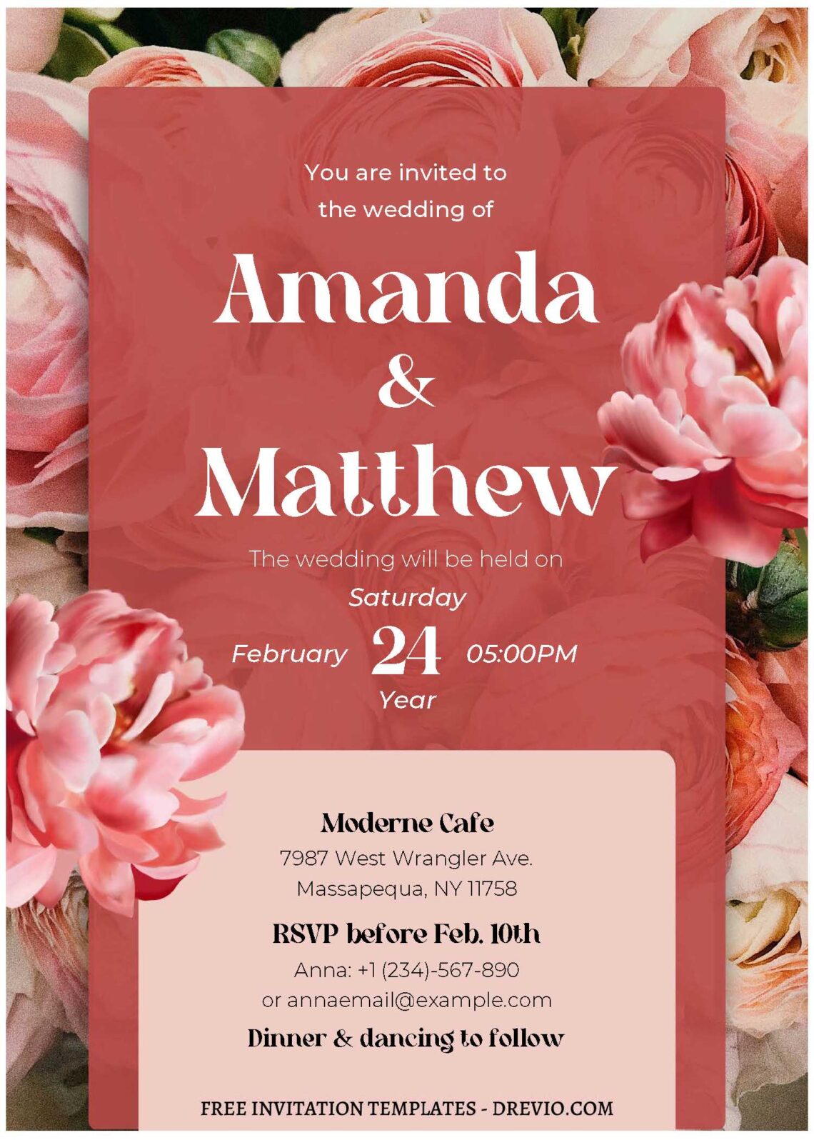(Free Editable PDF) Delicate Spring Romantic Wedding Invitation ...