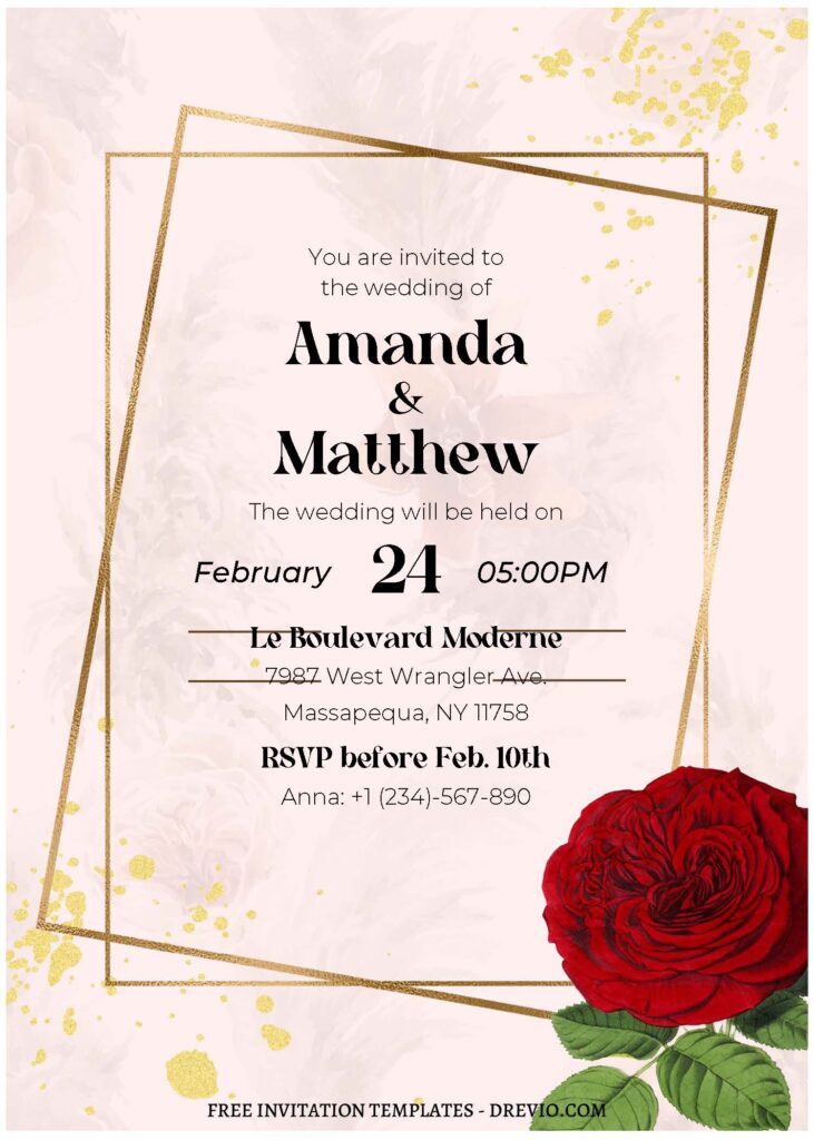 Invitation Template of (Free Editable PDF) Stunning Geometric Floral Wedding Invitation Templates 2