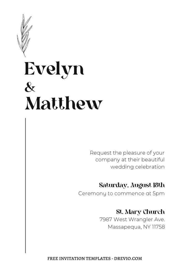 Invitation Template of (Free Editable PDF) Elegant Typography Style Wedding Invitation Templates 2