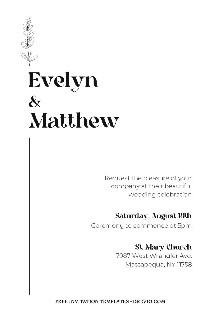 Invitation Template of (Free Editable PDF) Elegant Typography Style Wedding Invitation Templates 1