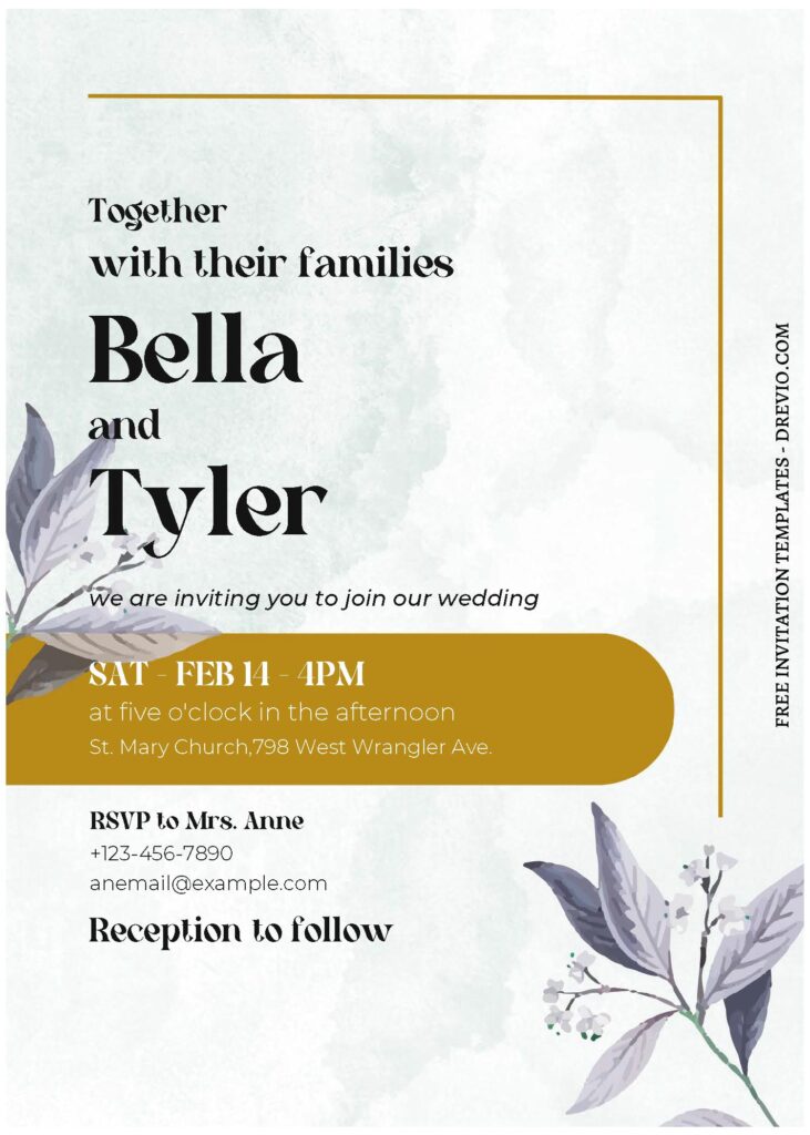 Invitation Template of (Free Editable PDF) Aesthetic Floral Accent Wedding Invitation Templates 2