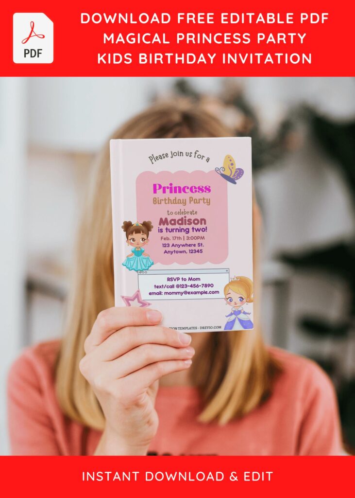 Invitation Template of (Free Editable PDF) Magical Princess Girl Birthday Invitation Templates 2