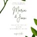 Free Editable Watercolor Branches Green Leaves Wedding Invitation