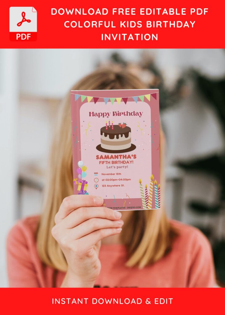 Invitation Template of (Free Editable PDF) Colorful Pastel Kids Birthday Invitation Templates 10