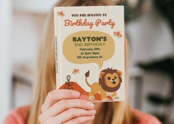 (Free Editable PDF) Roaring Lion Birthday Invitation Templates