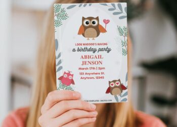 (Free Editable PDF) Adorable Owl Birthday Invitation Templates