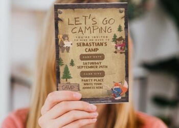 (Free Editable PDF) Wood Camp Birthday Invitation Templates