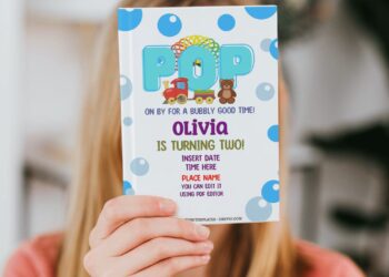 (Free Editable PDF) POP-IT Bubble Party Birthday Invitation Templates