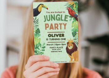 (Free Editable PDF) Bright Safari Jungle Birthday Invitation Templates with