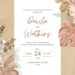 Free Editable Pink Boho Tropical Floral Watercolor Wedding Invitation