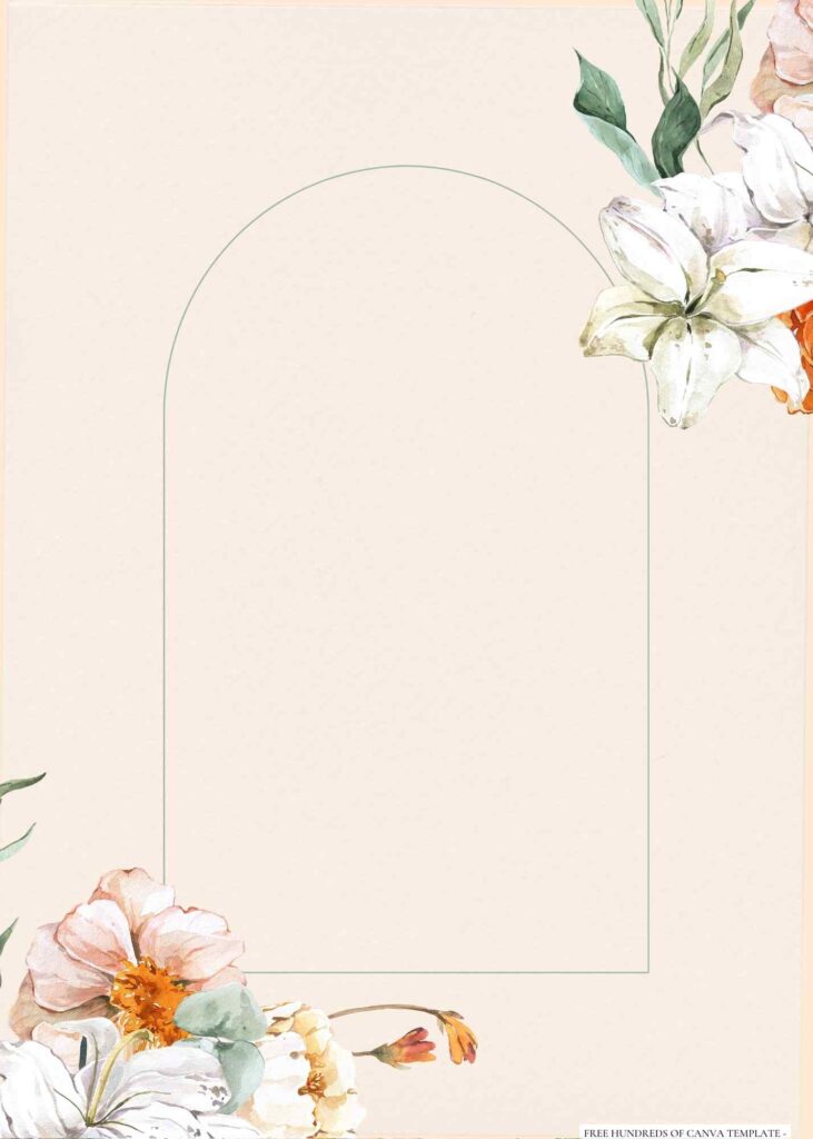 Invitation Template of 18+ Vintage Garden Floral Orange Canva Wedding Invitation Templates 6