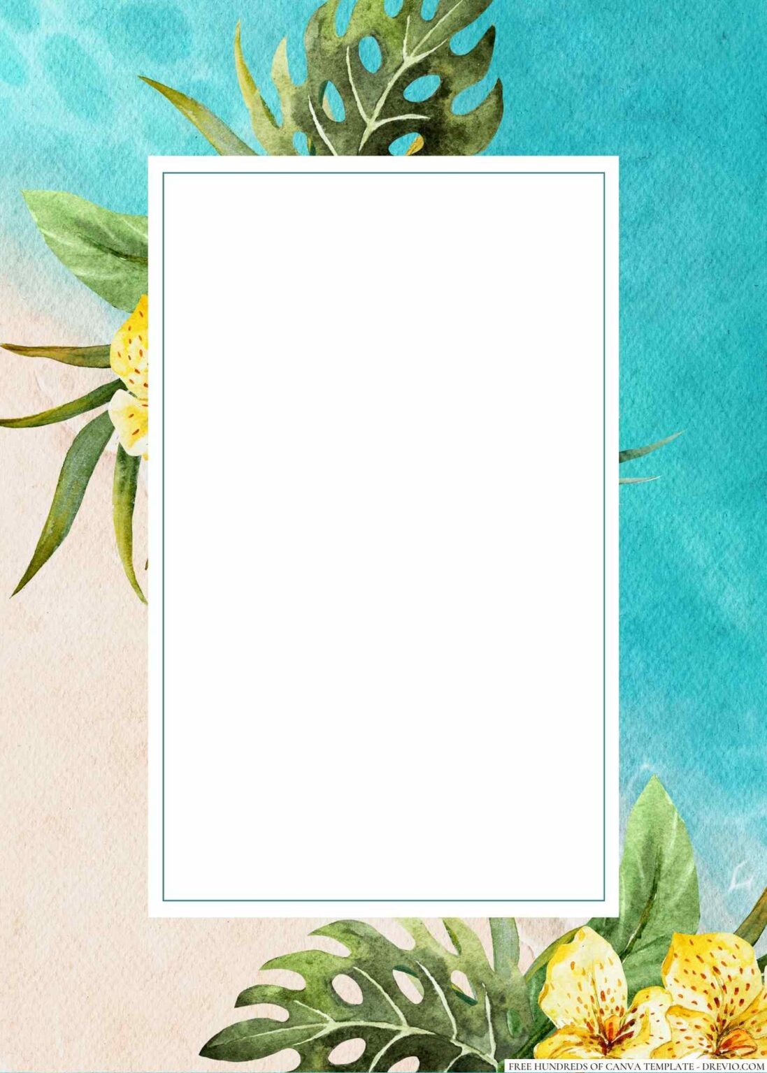 16+ Tropical Floral Composition Canva Wedding Invitation Templates ...