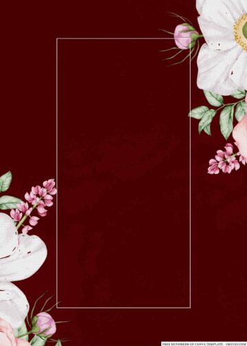 22+ Burgundy Pink White Flower Canva Wedding Invitation Templates ...