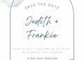 Free Editable White Navy Blue Floral Watercolor Wedding Invitation