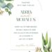 Free Editable Watercolor Green Leaves Yellow Flower Wedding Invitation