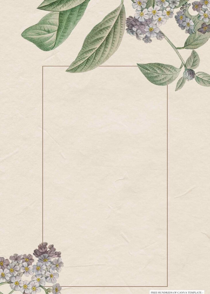 Invitation Template of 20+ Vintage White Floral Leaves Canva Wedding Invitation Templates 8