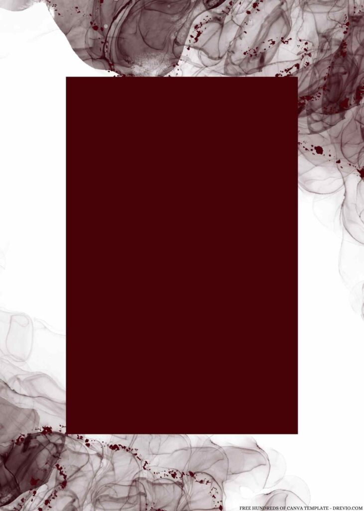 Invitation Template of 16+ Burgundy Watercolor Splash Canva Wedding Invitation Templates 7