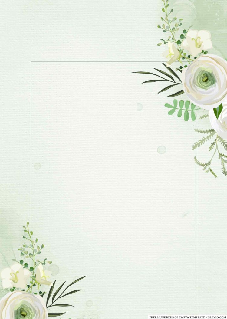 20+ Greenery Leaf Floral Watercolor Canva Wedding Invitation Templates ...