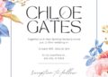 Free Editable Watercolor Blue Pink Floral Wedding Invitation