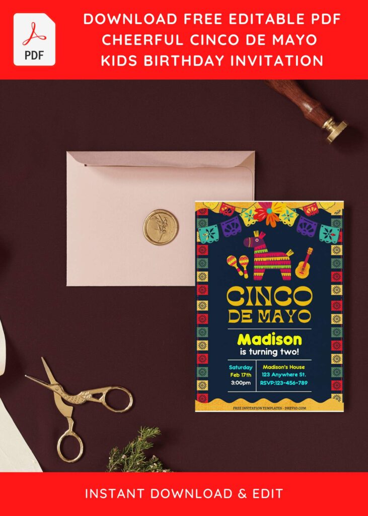 Invitation Template of (Free Editable PDF) Colorful Fiesta Cinco De Mayo Birthday Invitation Templates 5