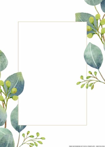 18+ Bouquet Eucalyptus Green Leaves Canva Wedding Invitation Templates ...