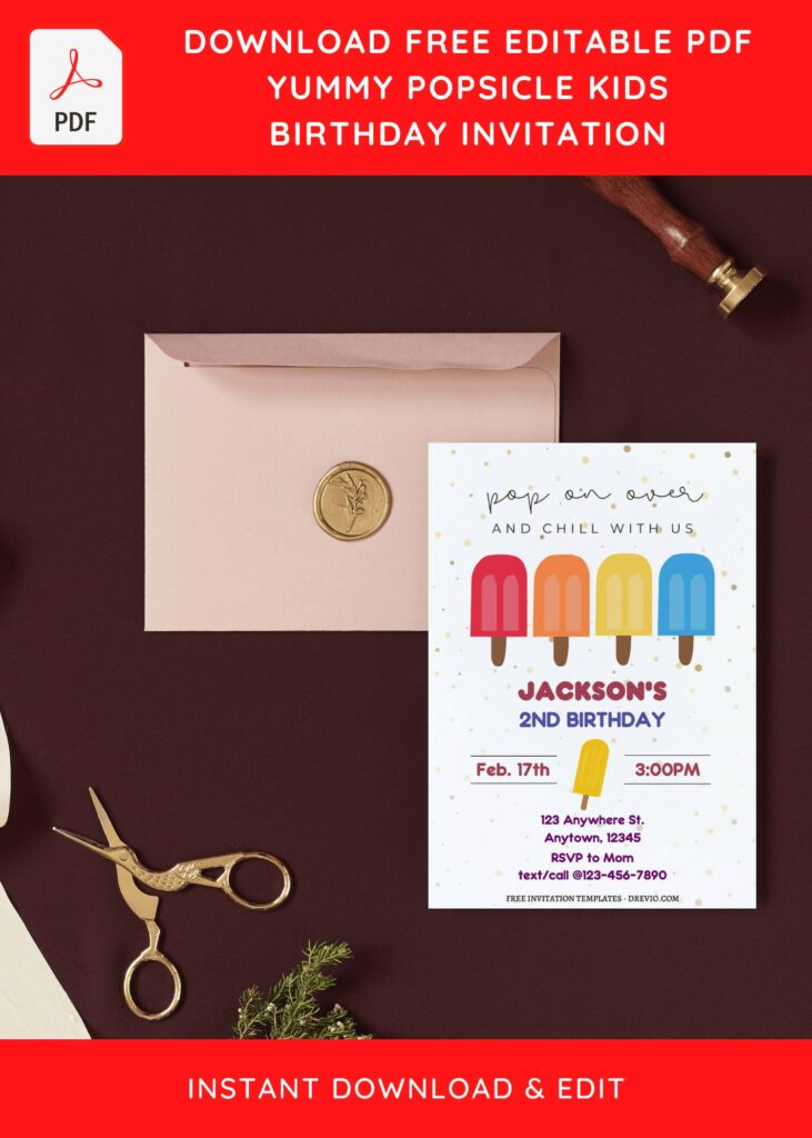 Invitation Template of (Free Editable PDF) Popsicle Summer Birthday Invitation Templates 6