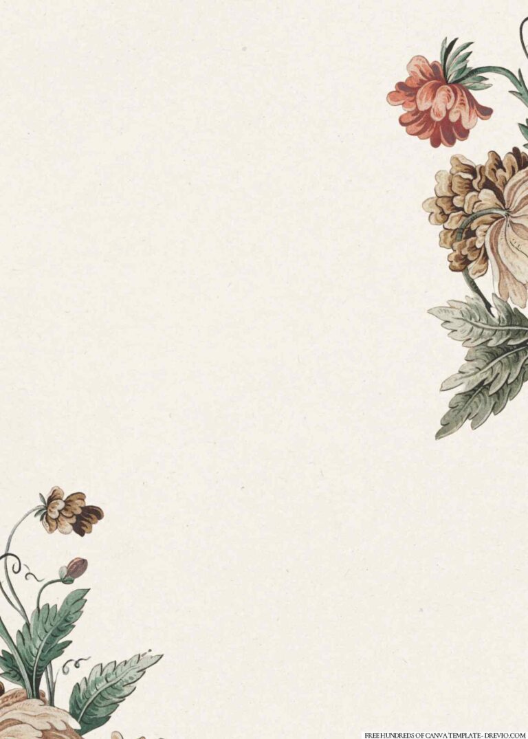 16+ Drawing Vintage Beautiful Flower Canva Wedding Invitation Templates ...