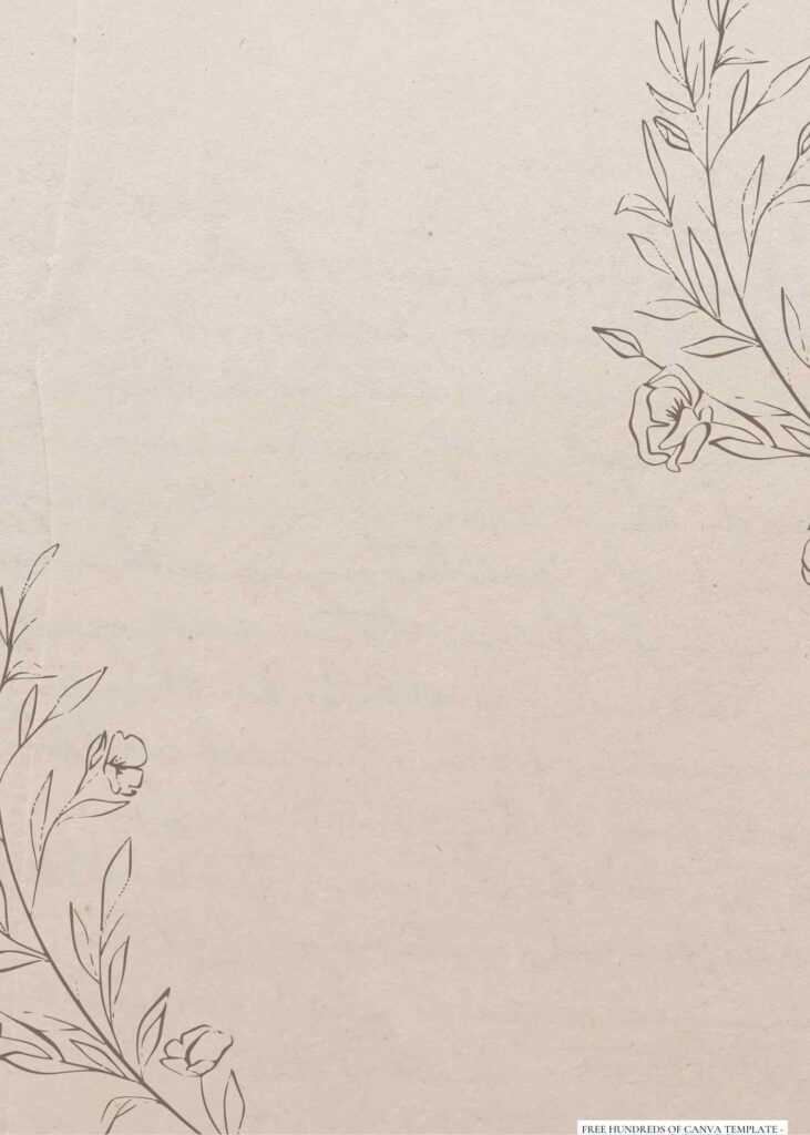 Invitation Template of 16+ Vintage Minimalist Hand Drawn Floral Canva Wedding Invitation Templates 1